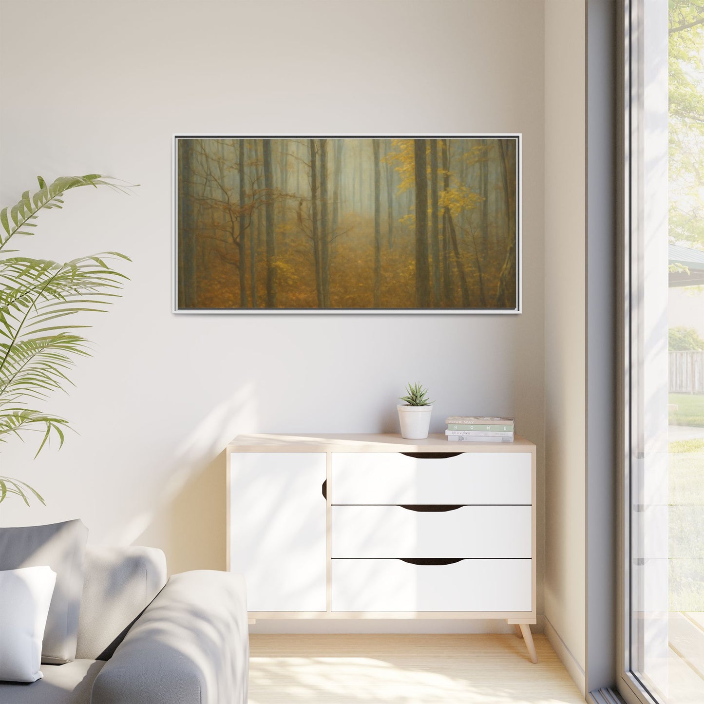 Framed Matte Canvas Art | Serenity in the Forest | Nature Wall Decor, Home Gallery, Cozy Living Room, Gift for Nature Lovers - TRV