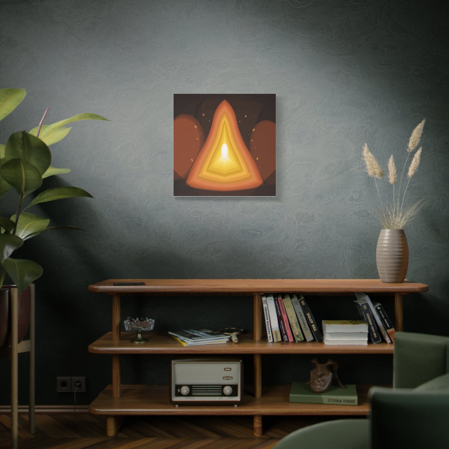 Concentric Fire Furnace Cross-Section Matte Canvas