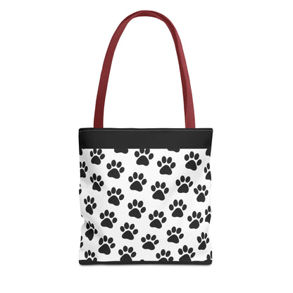 Paw Print Tote Bag, Dog Lover Gift, Shopping Tote, Eco-Friendly Bag, Pet Accessory, Animal Print Carryall - TRV