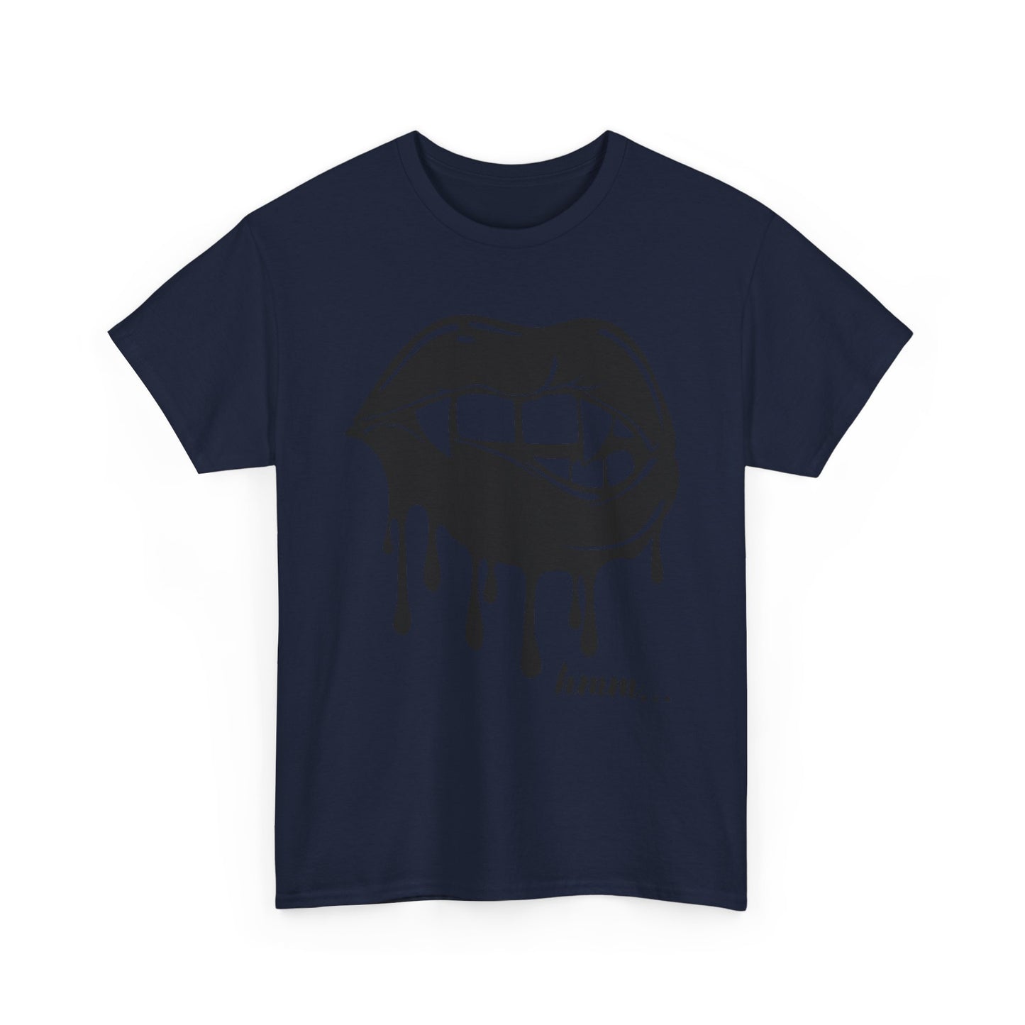 Edgy Graphic Tee - Dripping Lips Design - Unisex Heavy Cotton Tee
