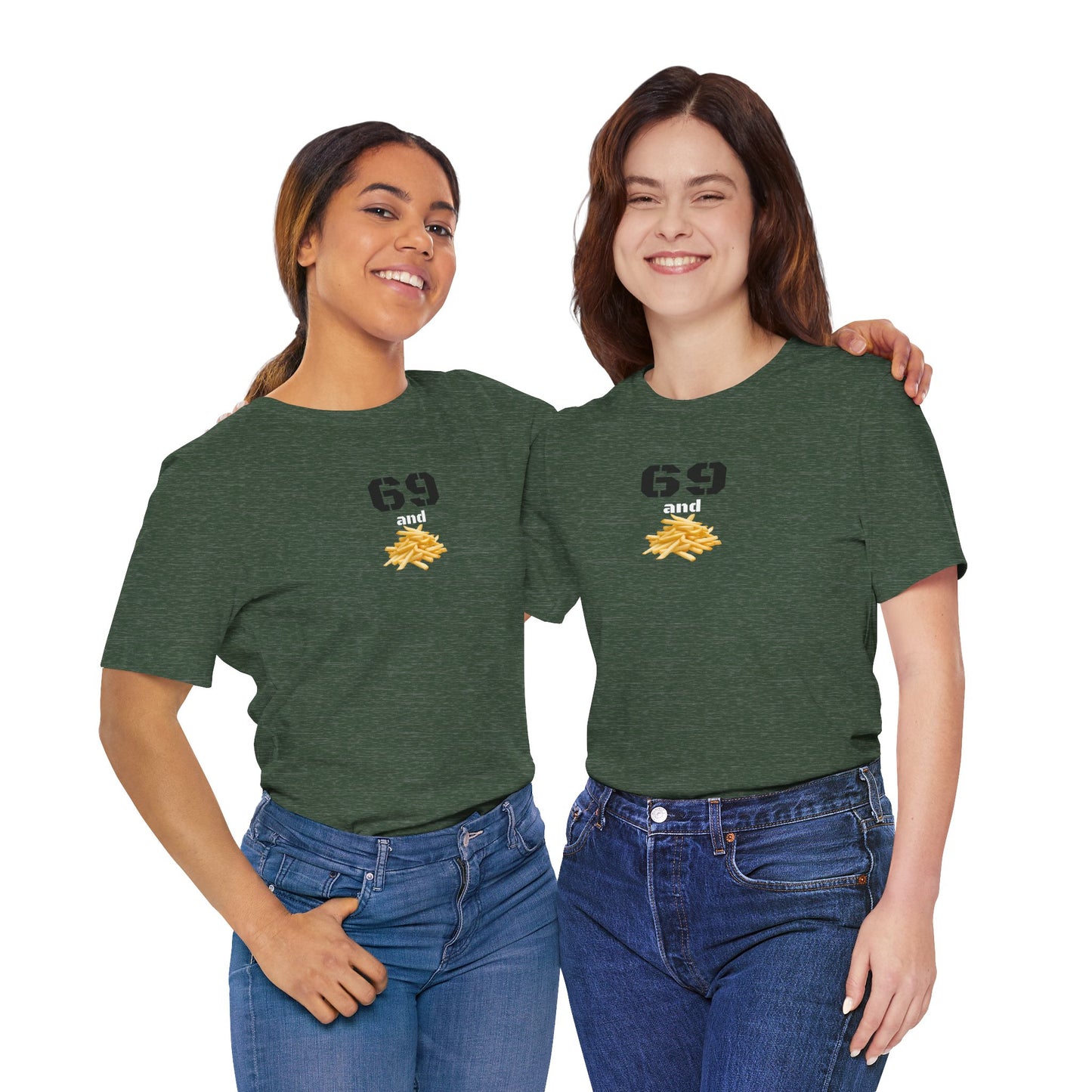Funny 69 And French Fries Graphic Tee, Casual Humor Shirt, Cute Gift, Stylish Graphic Top, Unisex Quirky T-Shirt, Everyday Wear