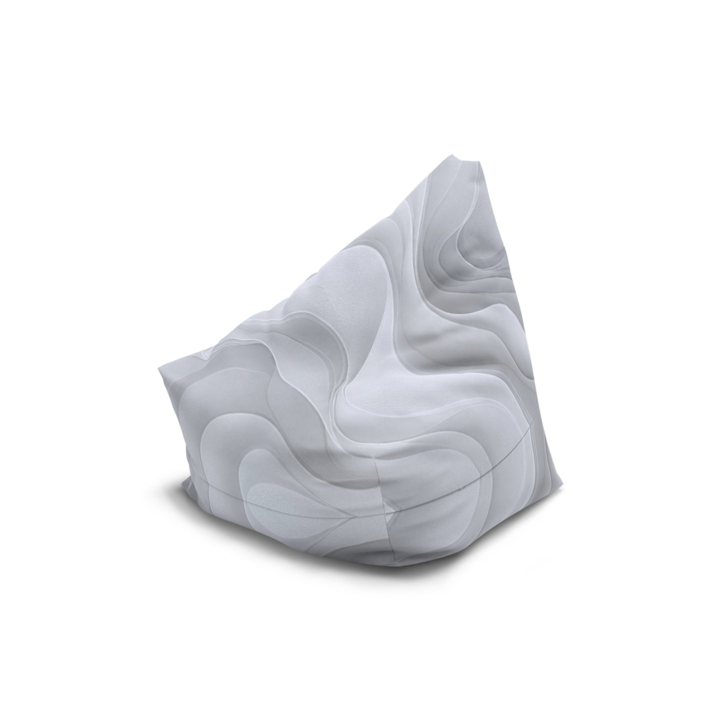 Abstract White Wave Pattern Bean Bag Chair Cover | Modern Geometric Home Decor