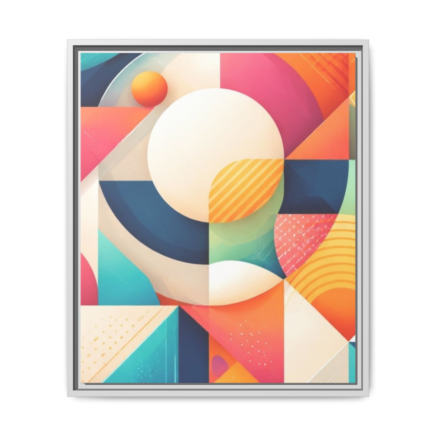 Colorful Geometric Abstract Art Matte Canvas Framed