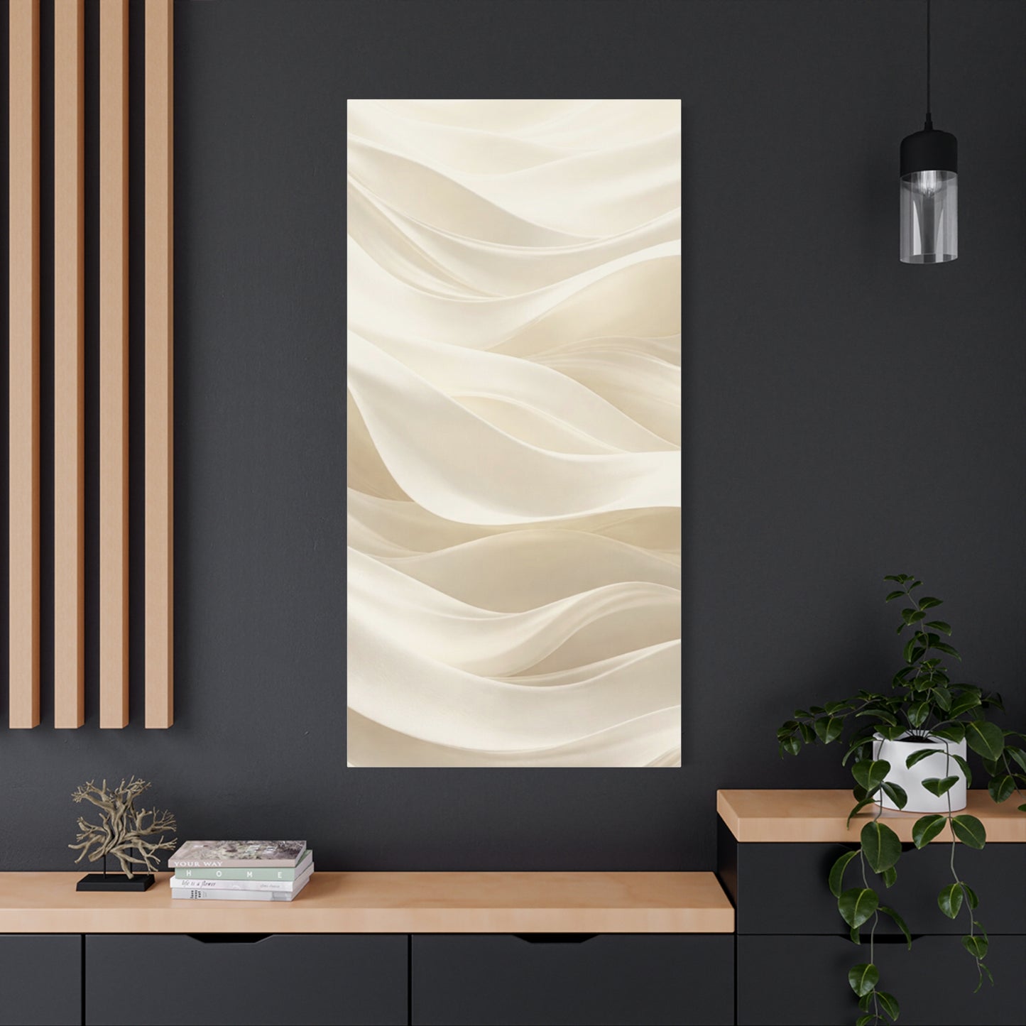 Neutral Abstract Wave Art Matte Canvas