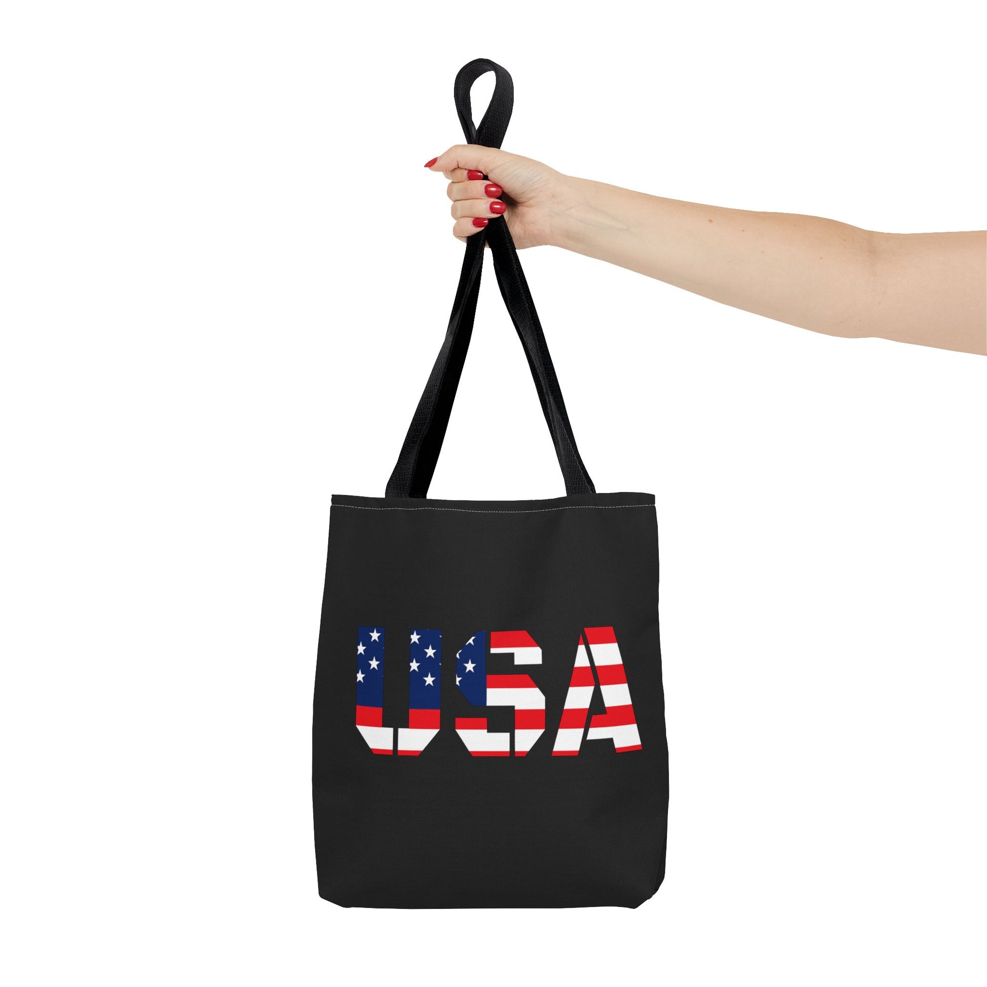 Patriotic USA Print Tote Bag, Reusable Shopping Bag, 4th of July Gift, Summer Carryall, American Flag Style - TRV