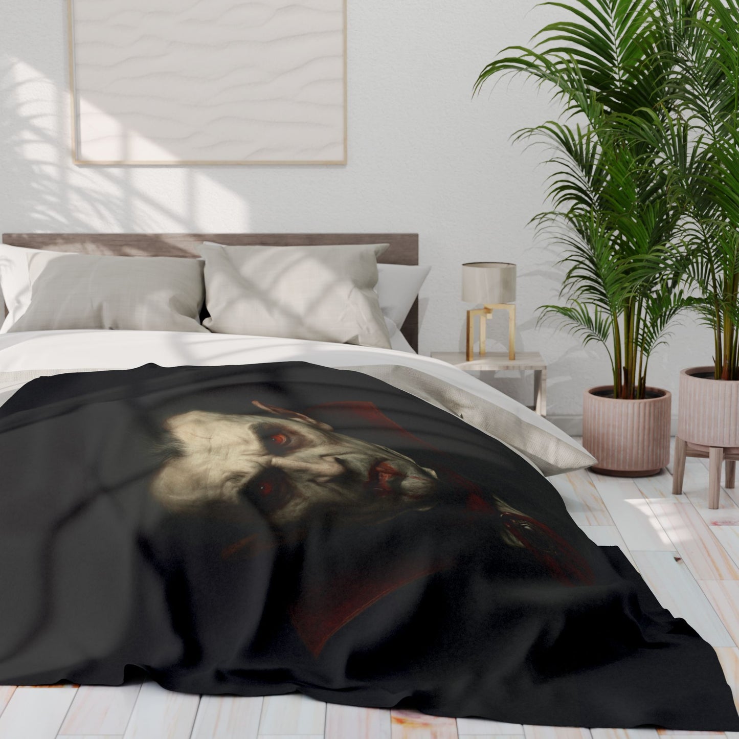 Spooky Vampire Arctic Fleece Blanket | Cozy Halloween Decor, Gothic Home Accent, Warm Throw for Movie Nights, Vampiric Gifts
