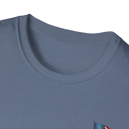 Patriotic Unisex Softstyle T-Shirt, American Flag Tee, USA Pride Shirt, Perfect for Independence Day, Casual Wear - TRV