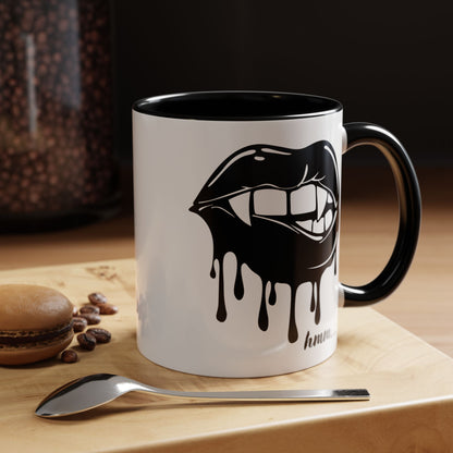 Dripping Lip Coffee Mug – "hmm..." Accent Ceramic Mug (11/15oz)