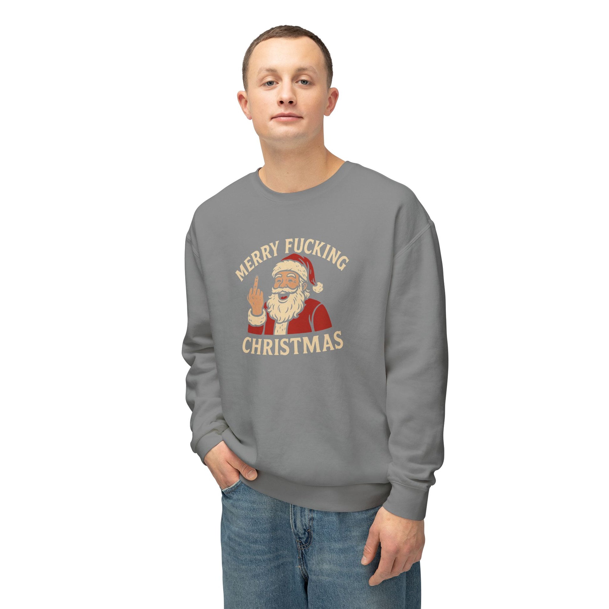Merry Christmas Sweatshirt, Funny Holiday Crewneck, Unisex Gift, Christmas Apparel, Sarcastic Sweatshirt, Unique Holiday Clothing - TRV