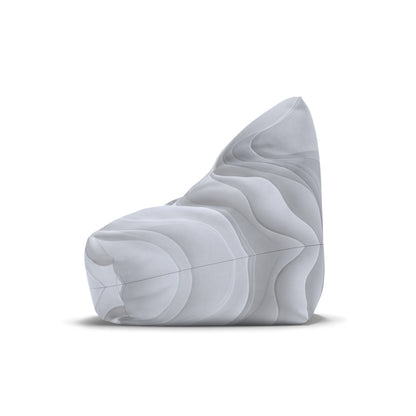 Abstract White Wave Pattern Bean Bag Chair Cover | Modern Geometric Home Decor