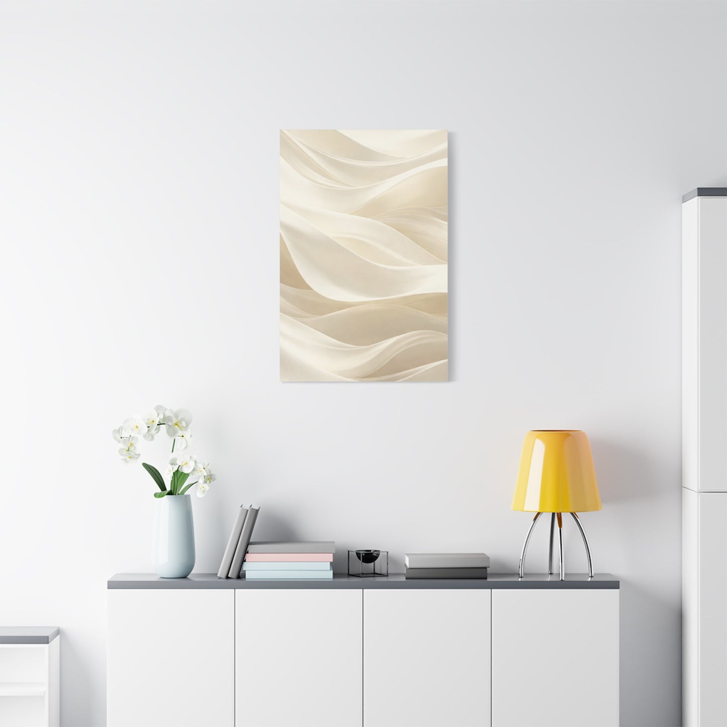Neutral Abstract Wave Art Matte Canvas