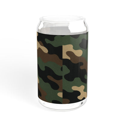 Camouflage Sipper Glass | 16oz Eco-Friendly Drinkware, Perfect for Outdoor Adventures, Camping, Parties, and Unique Gifts
