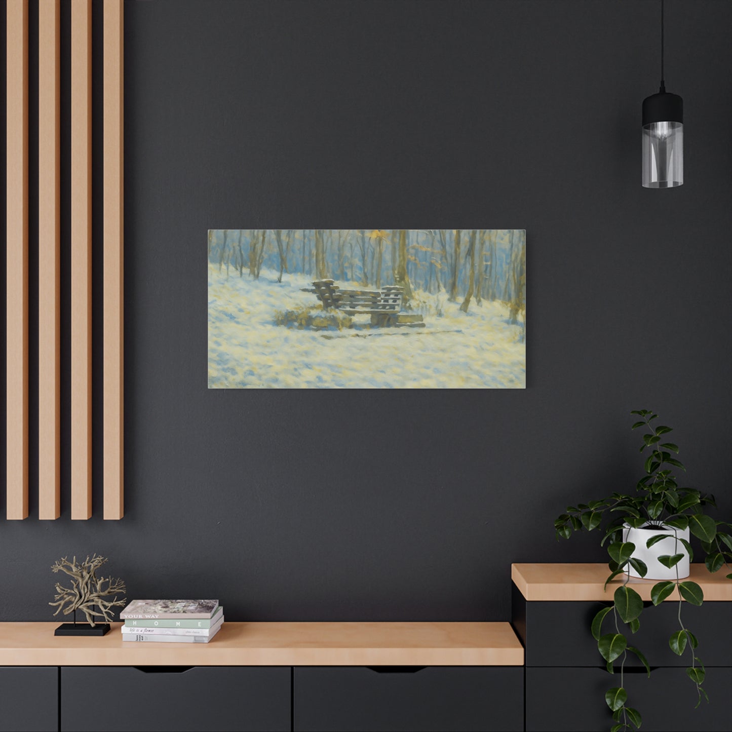 Winter Serenity Canvas Wall Art, Cozy Living Room Decor, Nature Landscape Print, Gift for Art Lovers, Home Decor, Seasonal Artwork - TRV