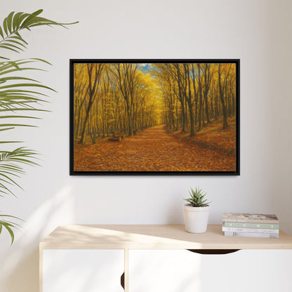 Autumn Forest Framed Canvas Art, Cozy Wall Decor, Nature Inspired Gift, Fall Home Accent, Perfect for Thanksgiving - TRV