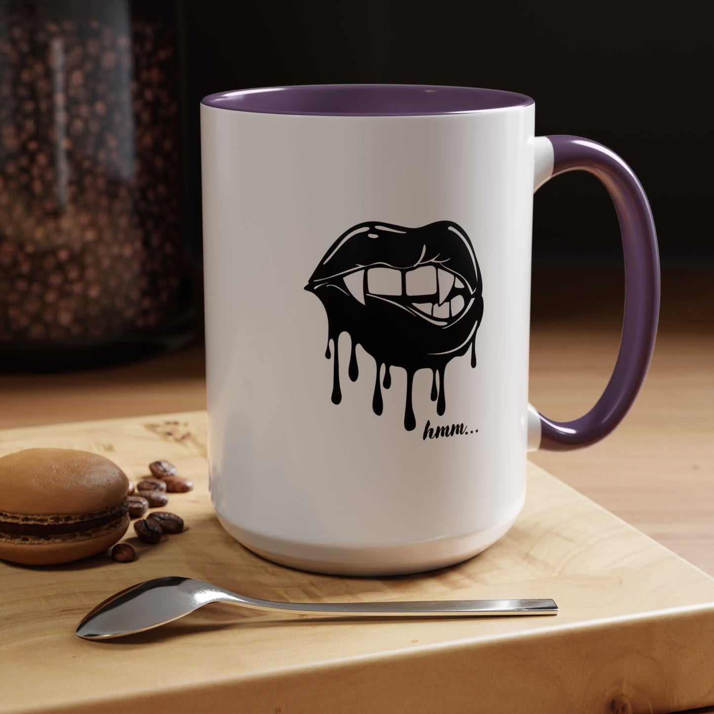 Vampire Lip Accent Coffee Mug - 11oz & 15oz - Unique Halloween Gift
