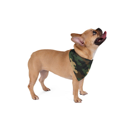 Camouflage Dog Bandana — Green Camo Pet Scarf for Dogs & Cats
