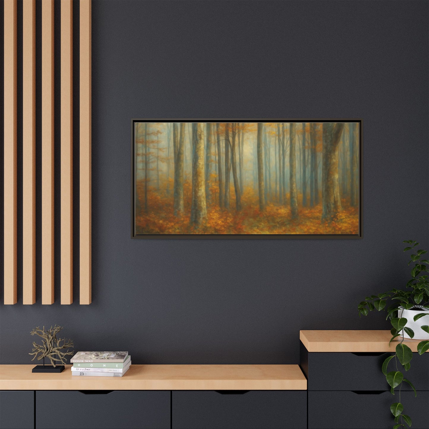 Autumn Forest Canvas Art, Framed Wall Decor, Rustic Home Decor, Nature Artwork, Gift for Nature Lovers - TRV
