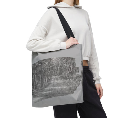 Scenic Path Tote Bag, Reversible Tote, Eco-Friendly Shopper, Outdoor Adventure Bag, Gift for Nature Lovers, Stylish Carryall - TRV