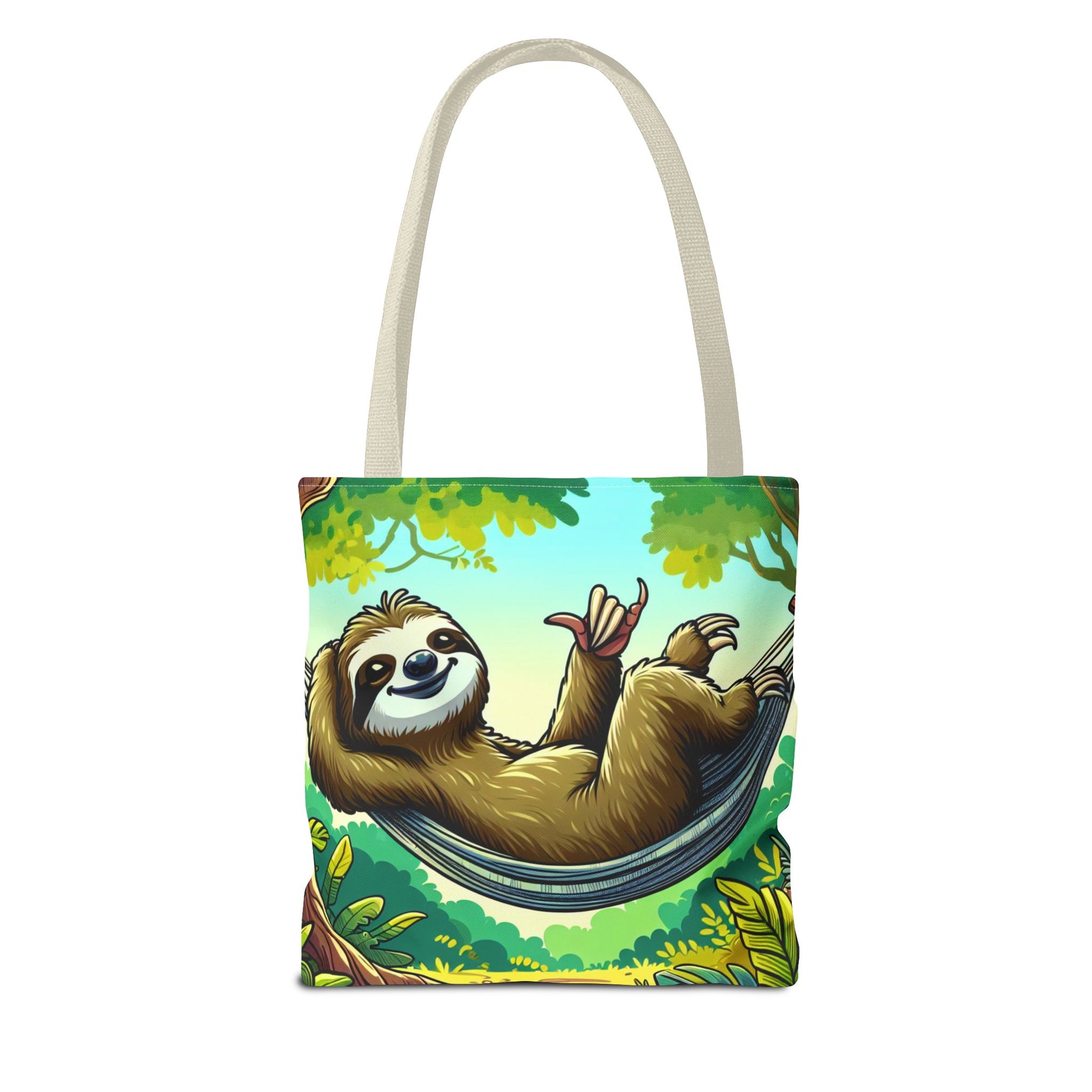 Relaxed Sloth Tote Bag, Cute Eco-Friendly Bag, Gift for Animal Lovers, Beach Bag, Reusable Shopping Tote - TRV