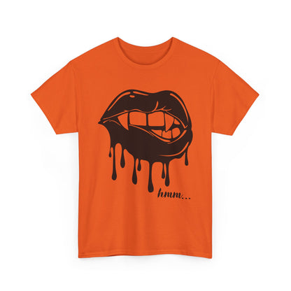 Edgy Graphic Tee - Dripping Lips Design - Unisex Heavy Cotton Tee