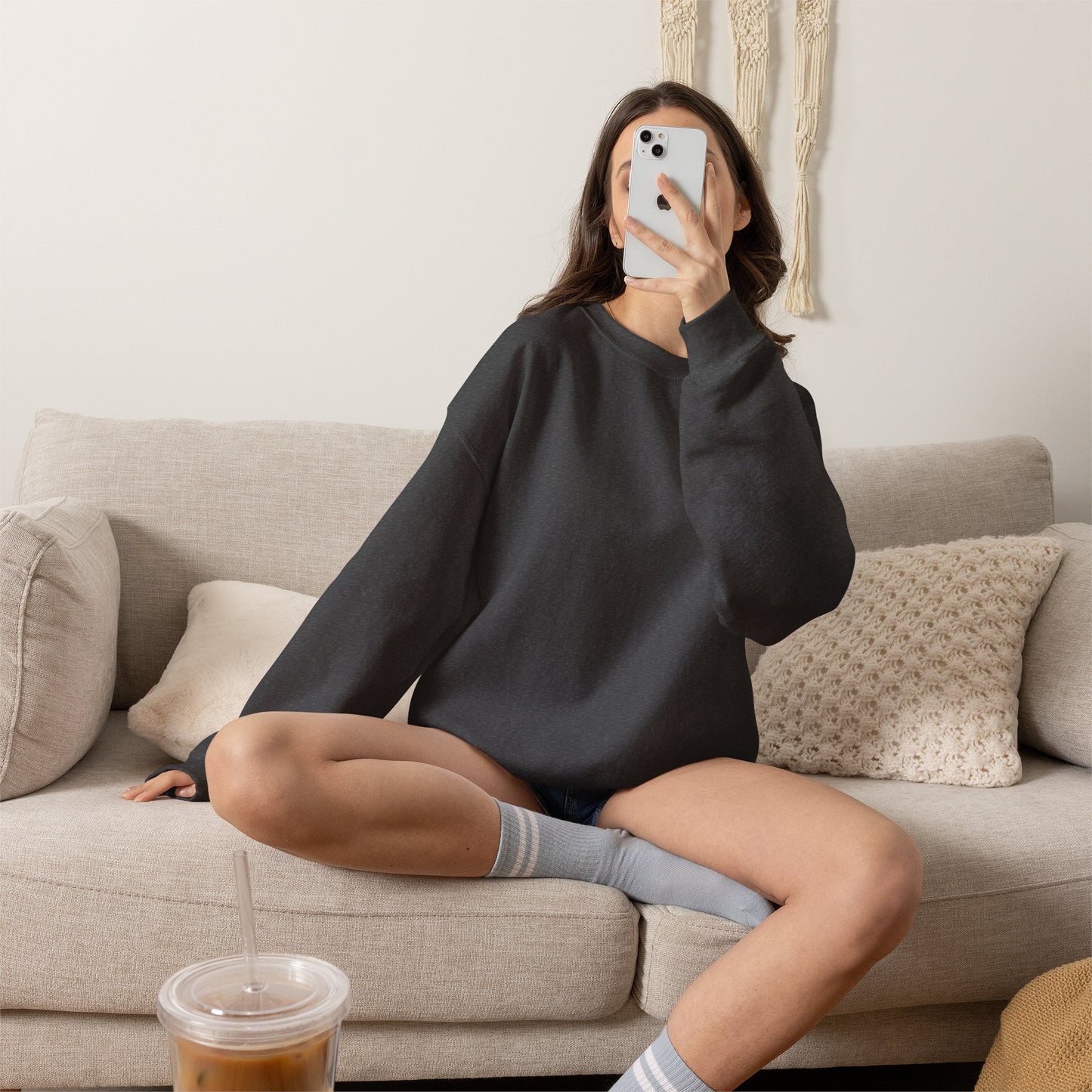 Stack of Books with Mug and Plant Sweatshirt | Cozy Reading Crewneck