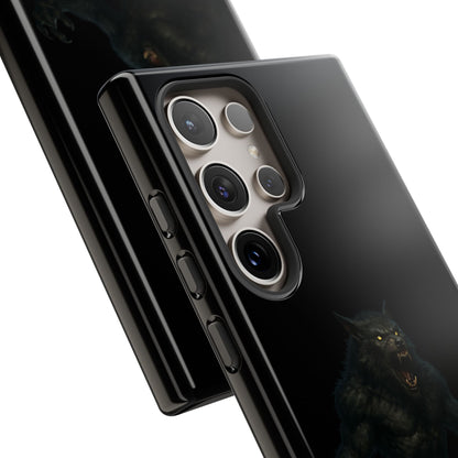 Werewolf Phone Case, Tough Cases, Black Panther Design, Gift for Animal Lovers, Phone Accessories, Fierce Phone Protection - TRV