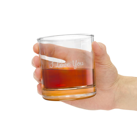 Engraved I Love You Whiskey Glass — 10.5 oz Personalized Rocks Glass - TRV