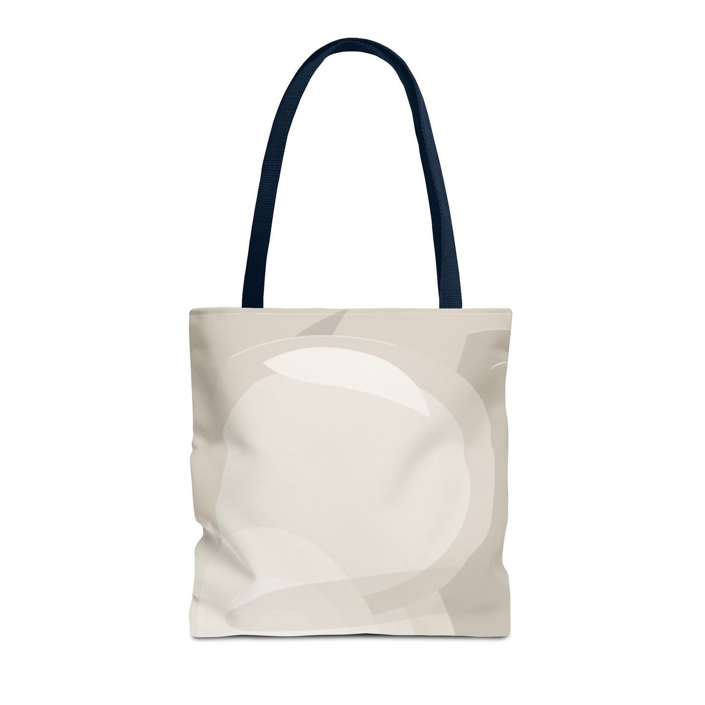 Neutral Abstract Circle Pattern Tote Bag | Minimal Beige AOP Canvas