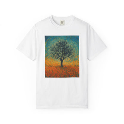 Nature-Themed Unisex Garment-Dyed T-Shirt - Tree Design, Bohemian Tee, Nature Lover Gift, Eco-Friendly Fashion, Casual Wear - TRV