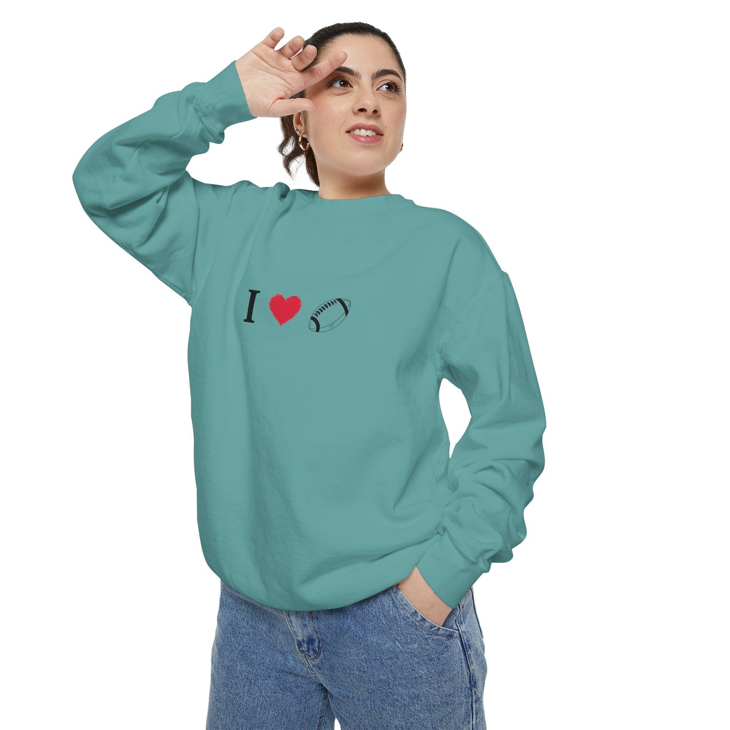 Unisex Sweatshirt, I love Football, Cozy, Perfect for Everyday Wear, Gift Idea for Friends, Couples, and Special Occasions - TRV