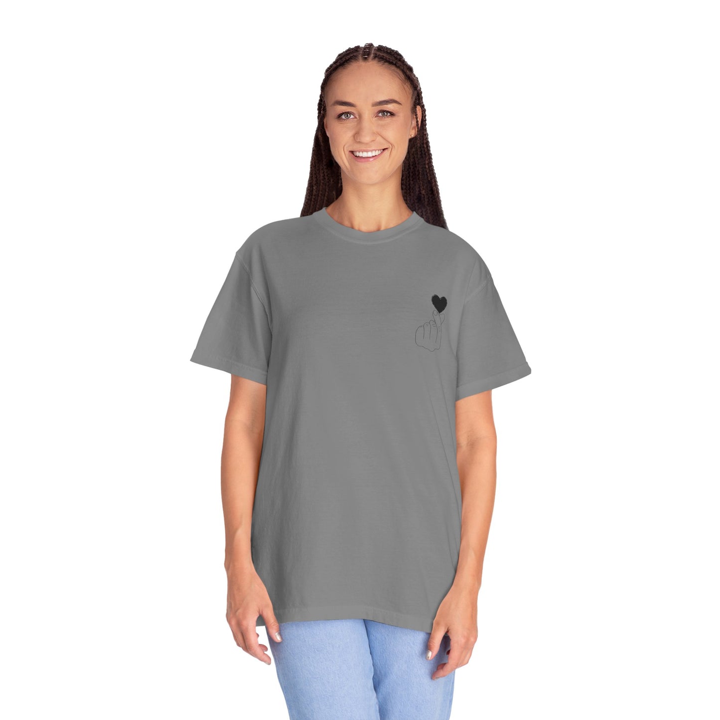 Unisex Garment-Dyed T-Shirt with Heart Design | Casual Trendy Wear for All Occasions