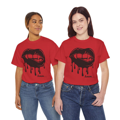 Edgy Graphic Tee - Dripping Lips Design - Unisex Heavy Cotton Tee