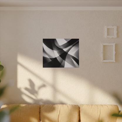 Abstract Black and White Swirl Matte Canvas