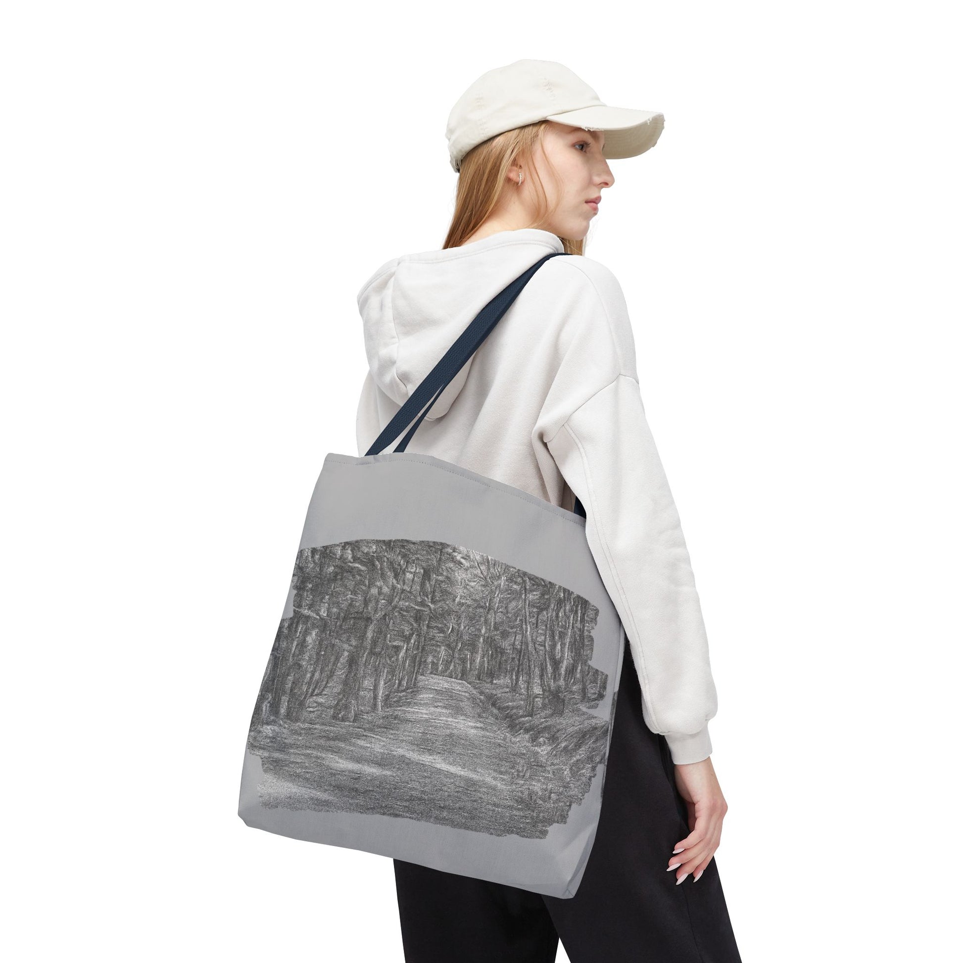 Scenic Path Tote Bag, Reversible Tote, Eco-Friendly Shopper, Outdoor Adventure Bag, Gift for Nature Lovers, Stylish Carryall - TRV