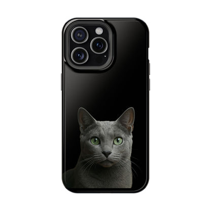 Russian Blue Cat Phone Case — Magnetic Impact-Resistant iPhone Cover