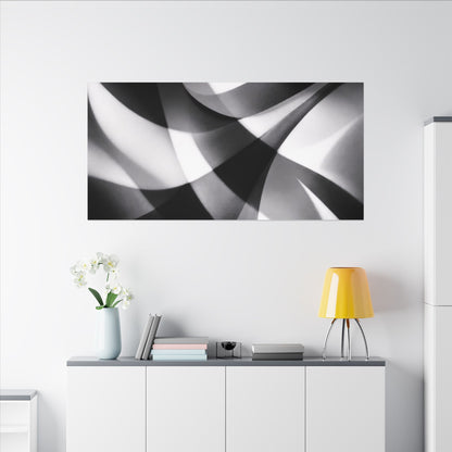 Abstract Black and White Swirl Matte Canvas