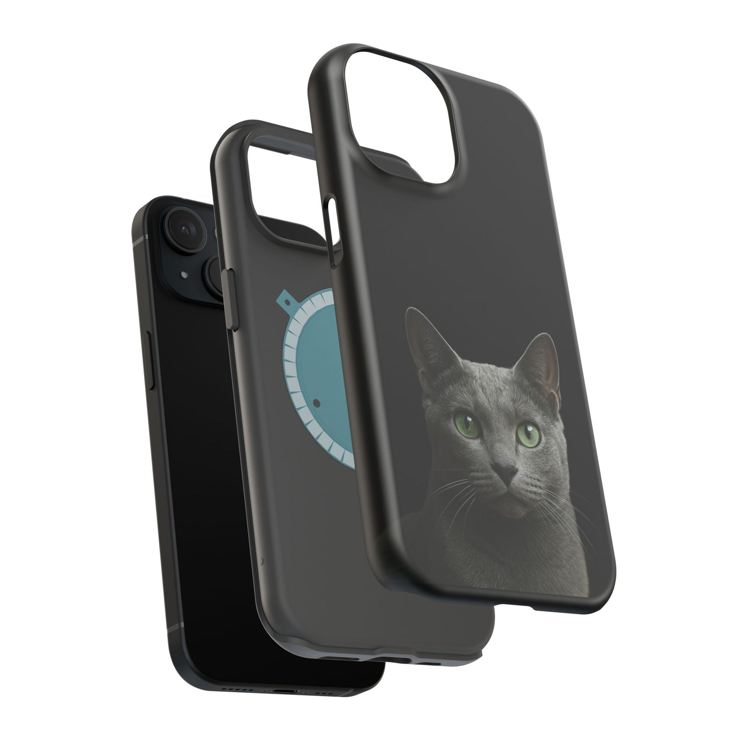 Russian Blue Cat Phone Case — Magnetic Impact-Resistant iPhone Cover