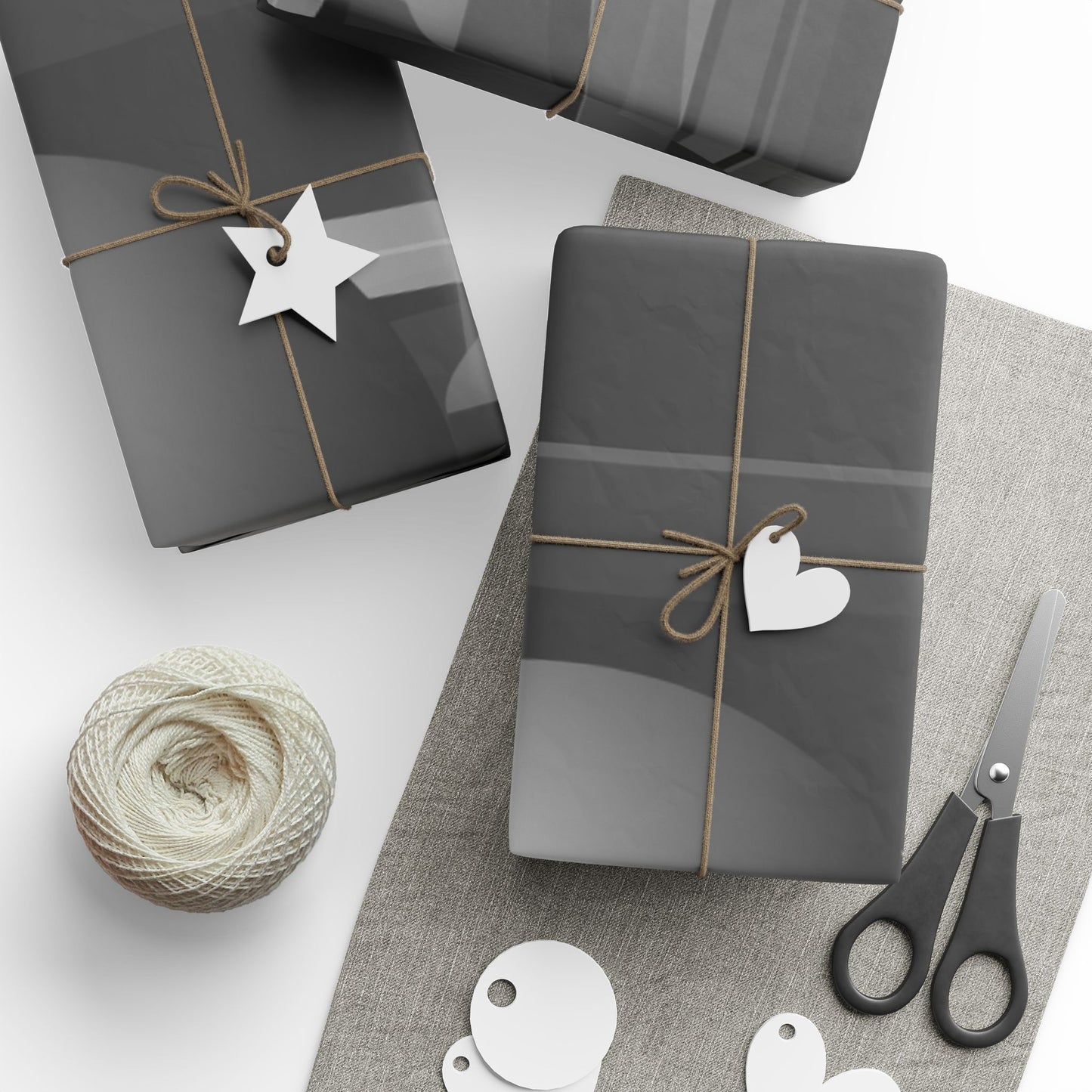 Geometric Shapes Black & Gray Wrapping Paper | Gift Wrap Roll