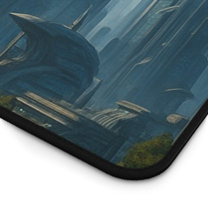 Futuristic Cityscape Desk Mat Sci Fi Skyline Mousepad - TRV