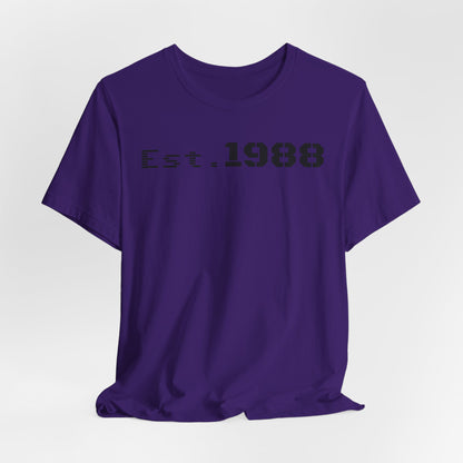 Est. 1988 Unisex Jersey Tee, Vintage Birthday Shirt, Casual Everyday Wear, Gift for Him or Her, Anniversary Celebration Tee
