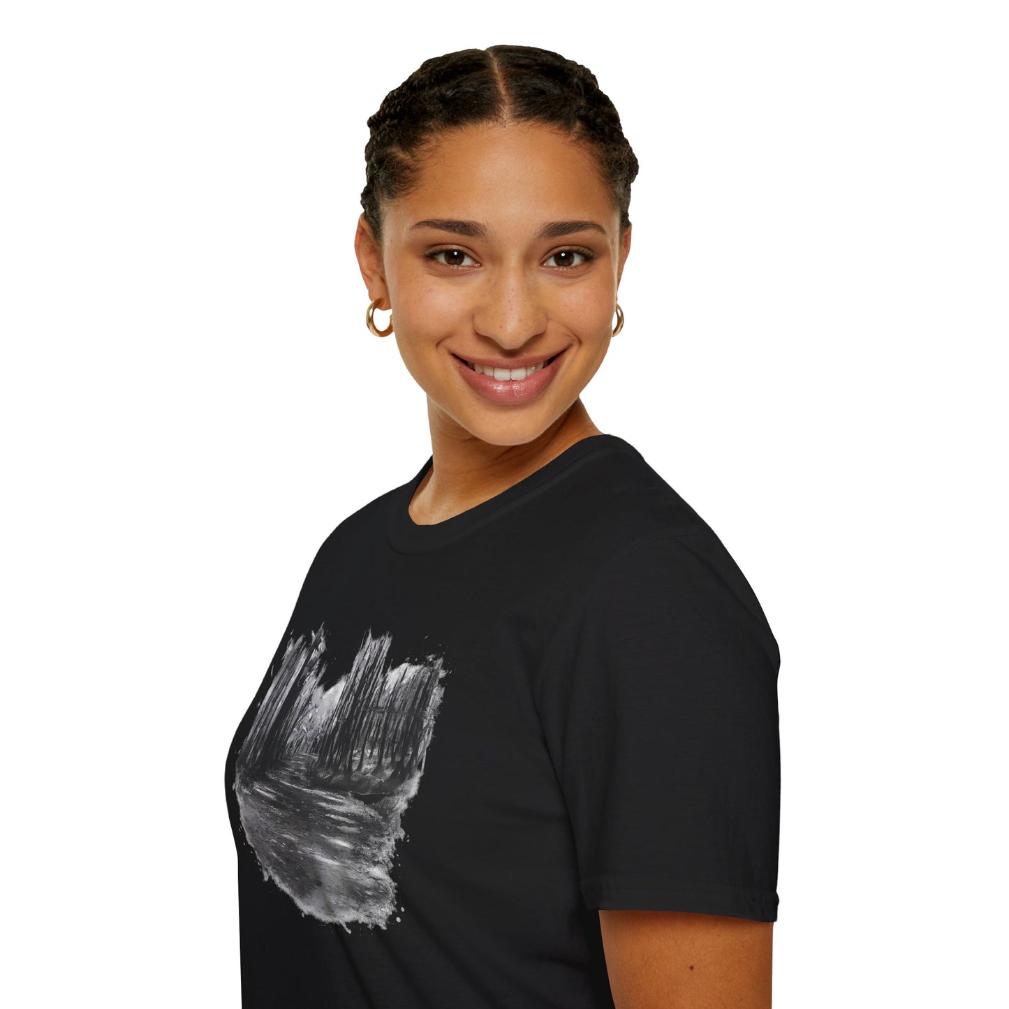 Minimalist Nature-Inspired Unisex Softstyle T-Shirt, Casual Wear, Everyday Style, Gift for Nature Lovers, Eco-Friendly Fashion