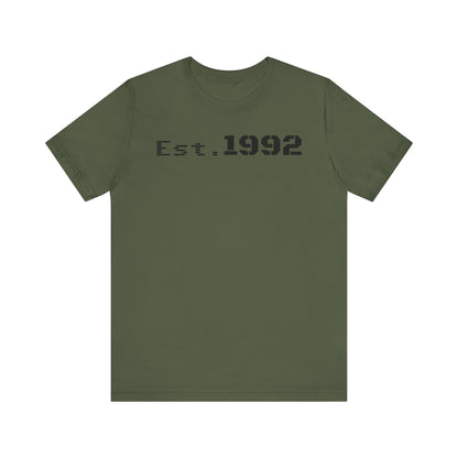 Est. 1992 Unisex Jersey Tee - Retro Birthday Gift, Casual Wear, Cool Vintage T-Shirt, Gift for Him, Gift for Her - TRV