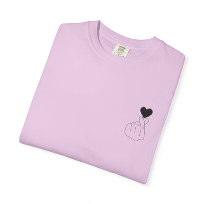 Unisex Garment-Dyed T-Shirt with Heart Design | Casual Trendy Wear for All Occasions