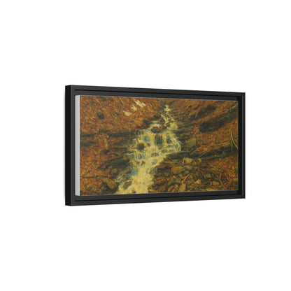 Serene Abstract Nature Canvas Art, Framed Wall Decor, Rustic Home Accent, Earthy Tone Artwork, Tranquil River Scene - TRV