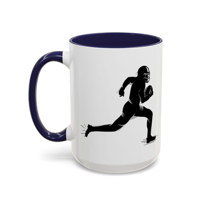 Football Player Themed Accent Coffee Mug, Sports Fan Gift, Unique Mug for Athletes, Coffee Lover, Game Day Essential - TRV