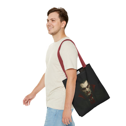 Vampire Haunted Tote Bag, Spooky Shopping Bag, Halloween Accessory, Gothic Style Handbag, Perfect for Halloween Parties, Unisex Tote - TRV