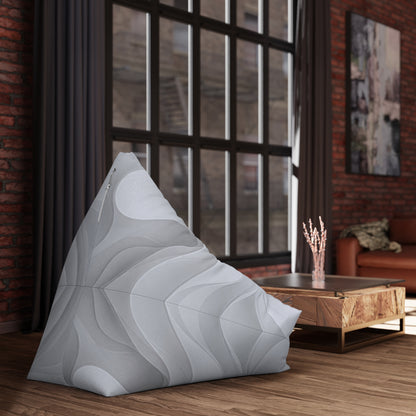 Abstract White Wave Pattern Bean Bag Chair Cover | Modern Geometric Home Decor