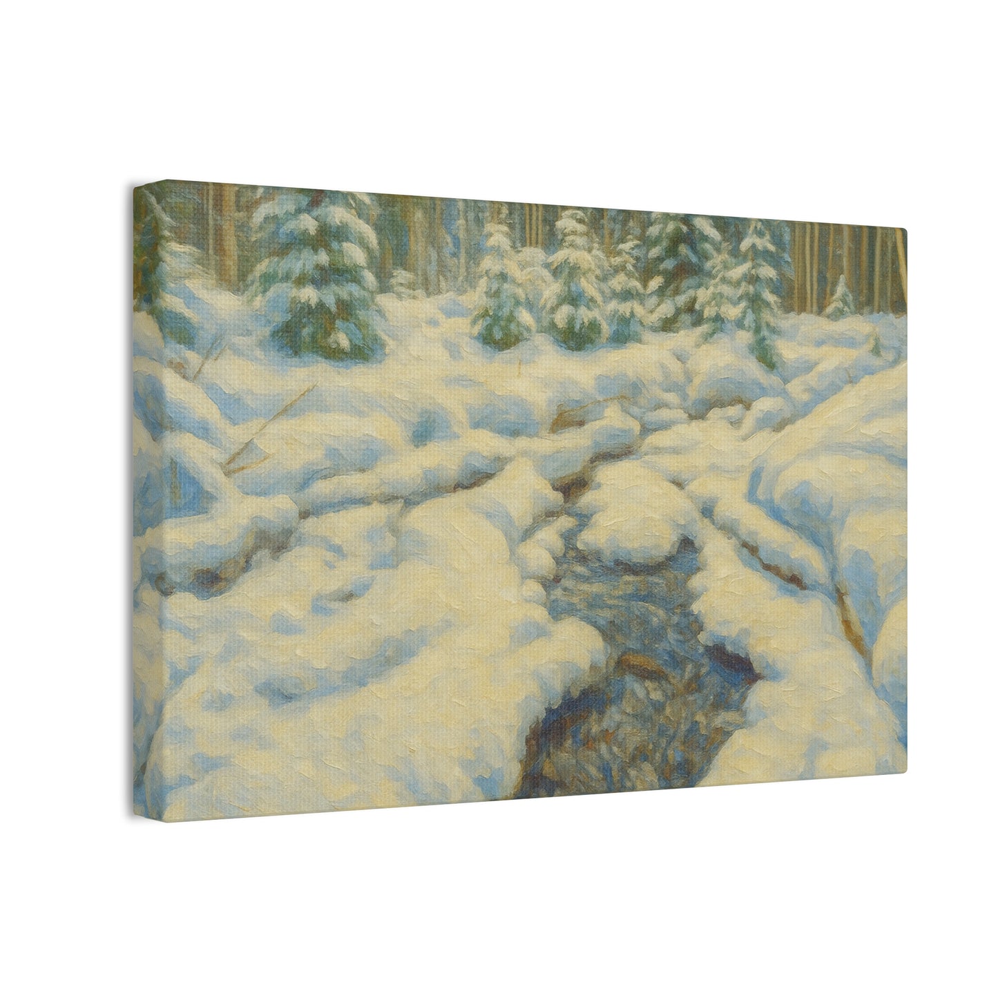 Winter Landscape Canvas Art, Nature Decor, Gallery Wall Art, Cozy Home Accent, Winter Wonderland Painting - TRV