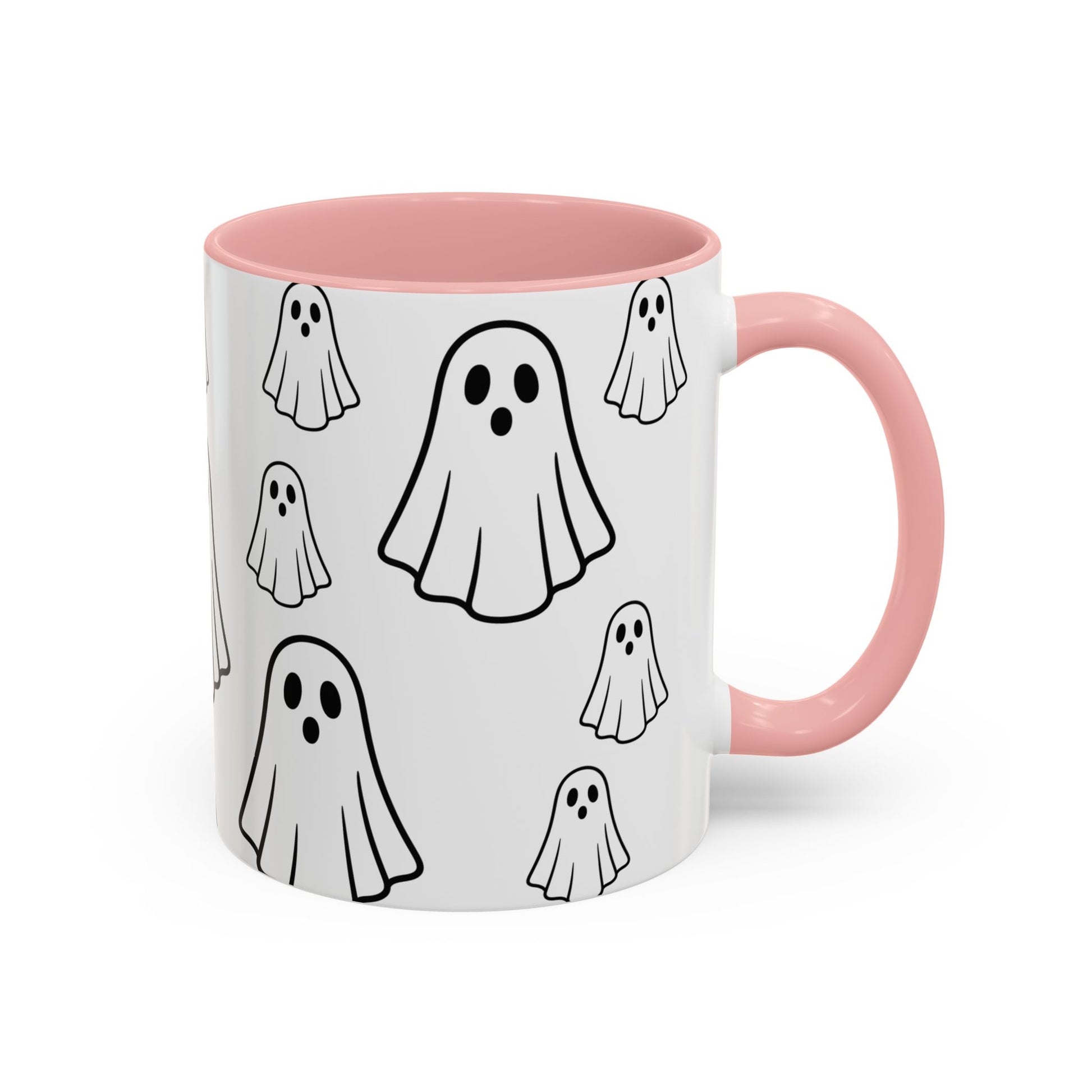 Cute Ghost Accent Coffee Mug, Halloween Mug, Spooky Drinkware, Gift for Ghost Lovers, Seasonal Decor, Unique Coffee Cup - TRV