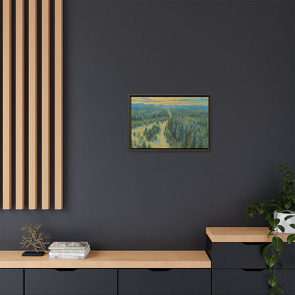 Framed Matte Canvas Art Print, Tranquil Forest Landscape, Home Decor for Nature Lovers, Wall Art for Living Room, Gift for Art Enthusiasts - TRV